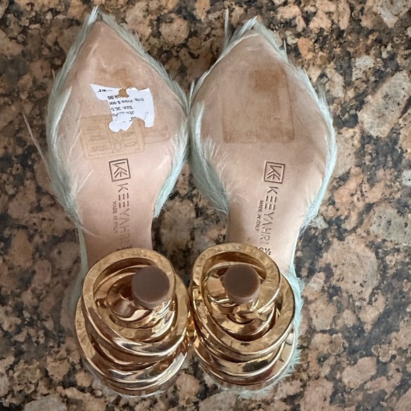 Keeyahri Jenine fairytale pointed toe d’Orsay pump mint green heels shoes - Picture 8 of 9